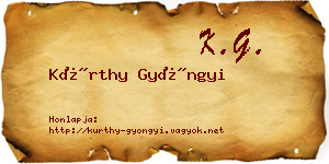 Kürthy Gyöngyi névjegykártya