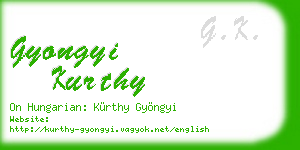 gyongyi kurthy business card